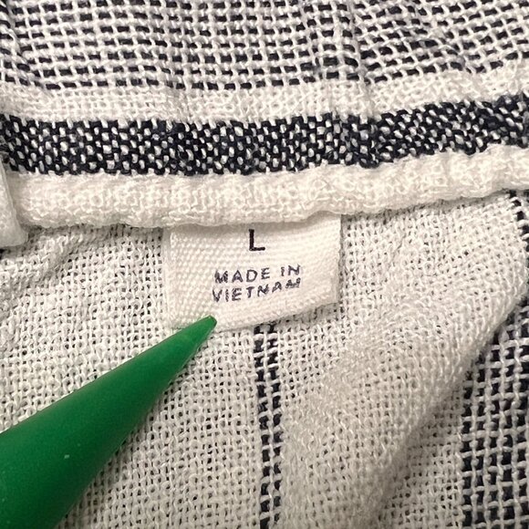 GAP 4" Pull On Striped Linen Blend Shorts With Pockets Drawstring Large - Picture 6 of 15